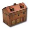 Front overview of the Antique Folk Art Cottage Tea Caddy