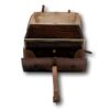 Overview with the leather case opened revealing the vanity box