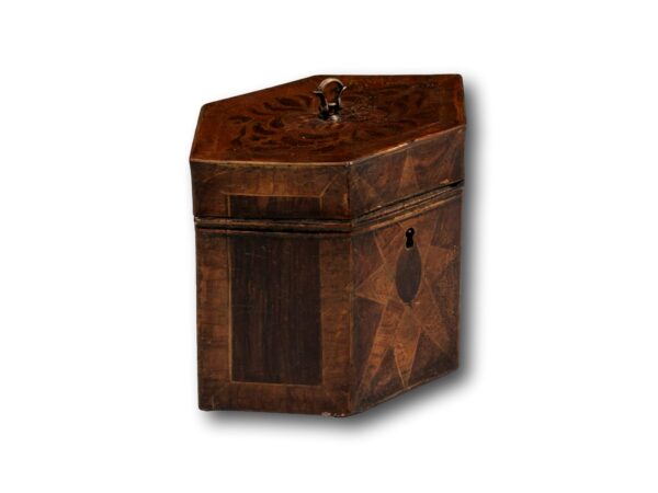 Side of the Tinware tea caddy