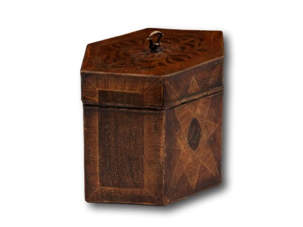 Side of the Tinware tea caddy