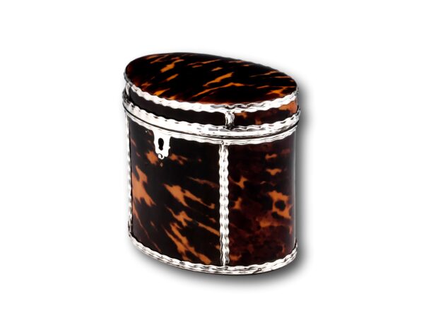 Side of the Georgian Tortoiseshell Tea Caddy