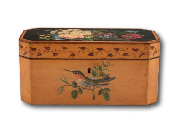 Front of the Georgian Spa Penwork Tea Caddy