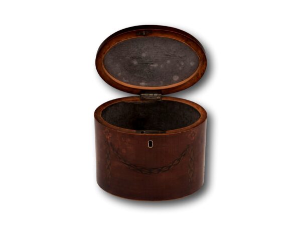 Georgian Tea Caddy with the lid open