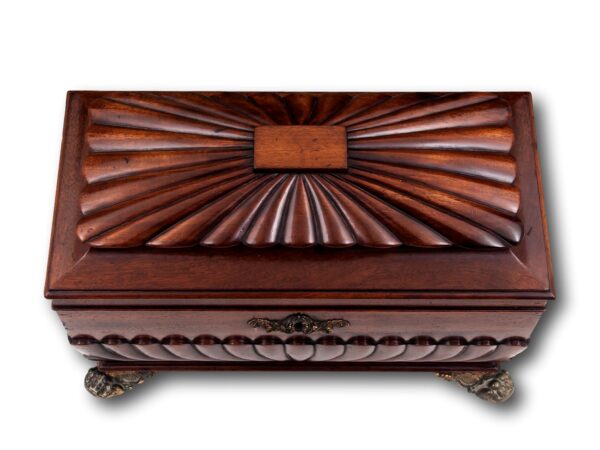 Top profile of the Cuban Mahogany Tea Chest