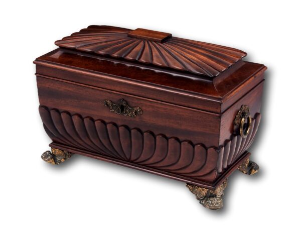 Side profile of the Cuban Mahogany Tea Chest