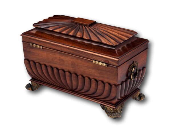 Rear profile of the Cuban Mahogany Tea Chest