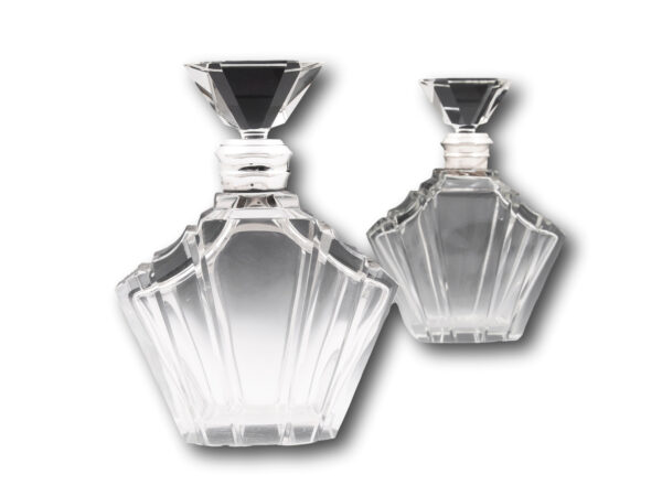 Art Deco decanter bottles in a decorative format