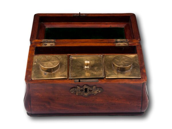 Dutch Mahogany Tea Chest with the lid up