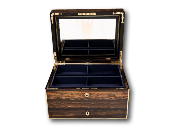 Coromandel Jewellery Box by Halstaff & Hannaford with the lid up