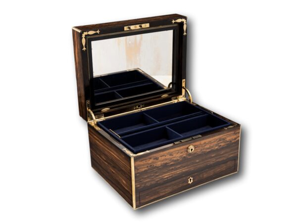 Coromandel Jewellery Box by Halstaff & Hannaford with the lid up