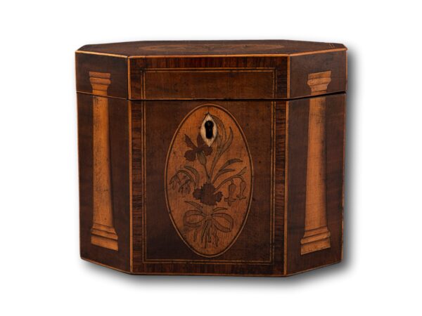 Front of the Georgian Harewood Tea Caddy