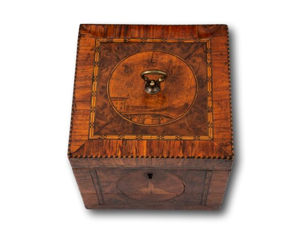 Top of the Georgian Masonic Tea Caddy