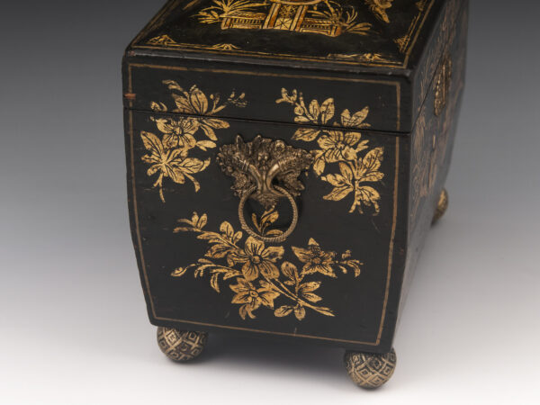 Antique Chinoiserie Tea Caddy handle
