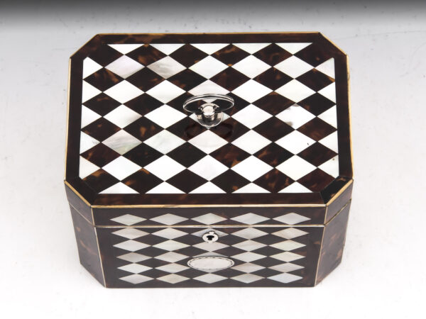 Antique Harlequin Tea Chest - Image 3