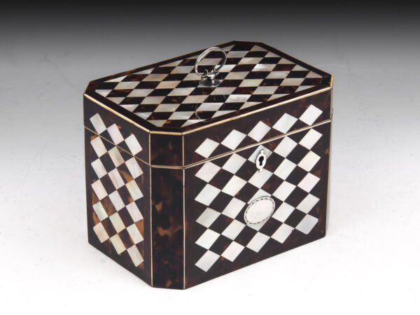Antique Harlequin Tea Chest - Image 4