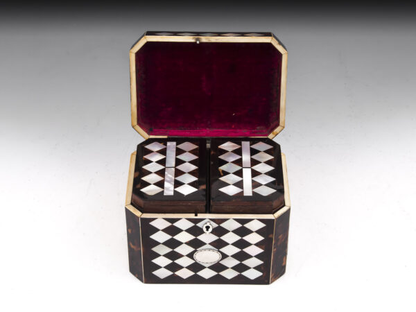 Antique Harlequin Tea Chest - Image 7