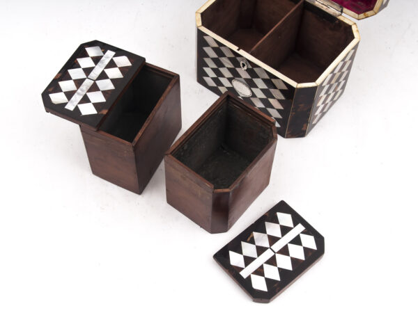 Antique Harlequin Tea Chest - Image 10