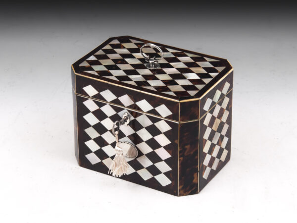 Antique Harlequin Tea Chest - Image 11