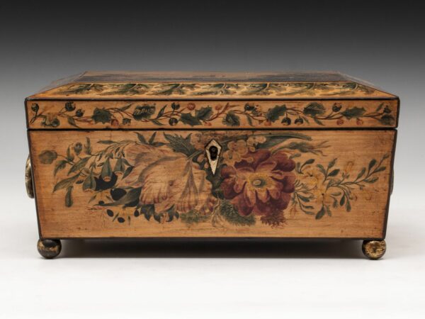 Antique Ladies Penwork Sewing Box - Image 3