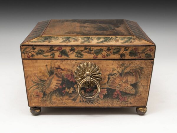 Antique Ladies Penwork Sewing Box - Image 6