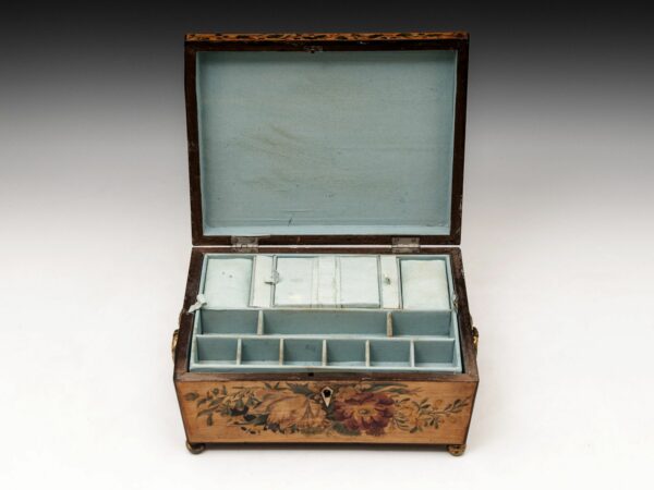 Antique Ladies Penwork Sewing Box - Image 8