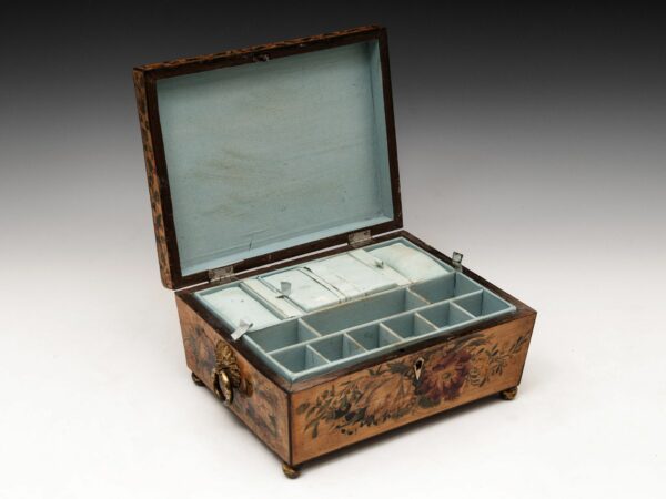 Antique Ladies Penwork Sewing Box - Image 9