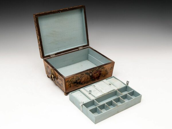 Antique Ladies Penwork Sewing Box - Image 10