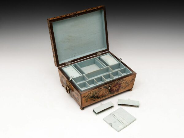 Antique Ladies Penwork Sewing Box - Image 11