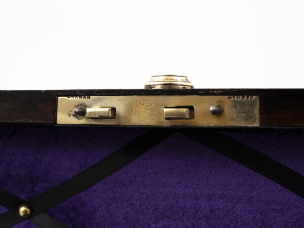 Cantilever jewellery box lock mechanism close up