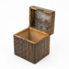 Scottish Mauchline Ware Tea Caddy open side view