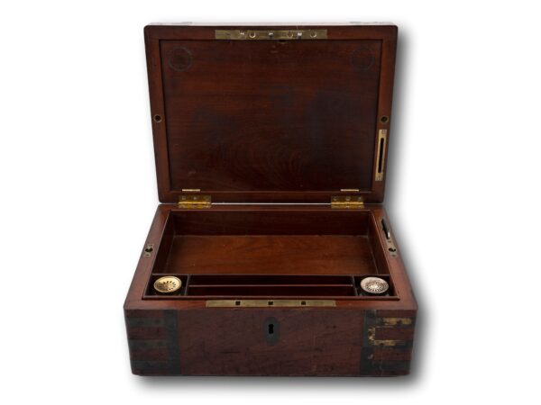 Overview of the Captains Military Writing Box with the lid up