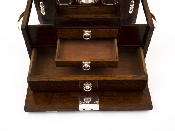 Oak Trunk Humidor middle drawer open