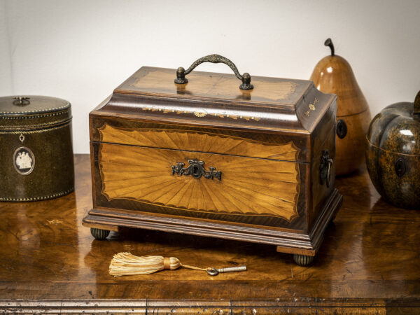 Sheraton Style Tea Caddy on table