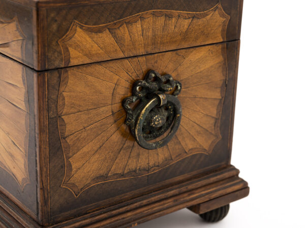 Sheraton Style Tea Caddy handle close up