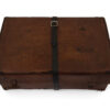 Cased coromandel writing box in leather case top down view