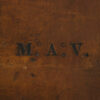 Cased coromandel writing box in leather case monogram