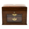 Glazed walnut jewellery box front view