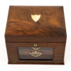 Glazed walnut jewellery box top down view