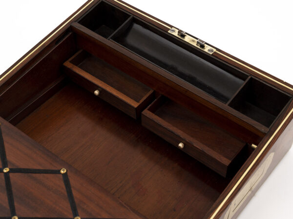 antique kingwood writing box secret drawers
