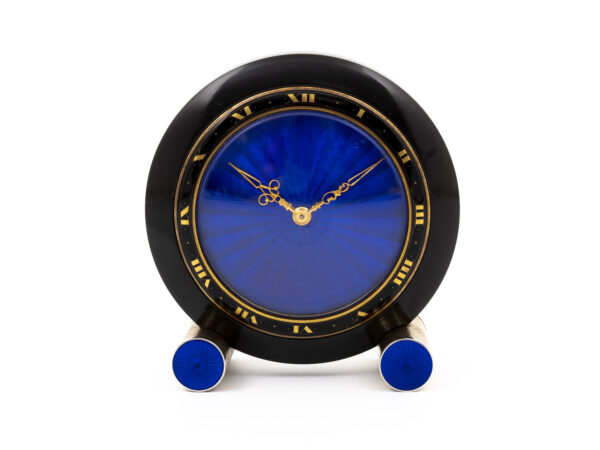 art deco onyx desk clock top down