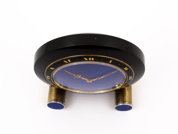 art deco onyx desk clock top down