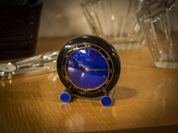 art deco onyx desk clock set image