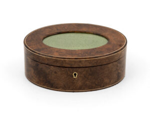 Walnut and shagreen oval box main image