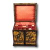 Japanned Chinoiserie Sewing Cabinet with the lid open