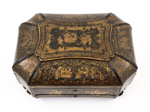 chinese sewing box top down view