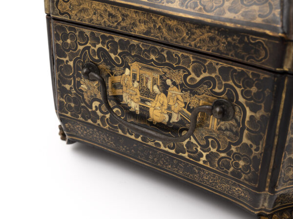 chinese sewing box handle close up