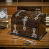 coromandel stationery box on shelf