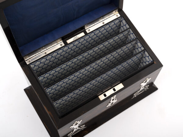 coromandel silver stationery box interior close up