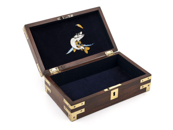 jewellery box fish embroidery open angle