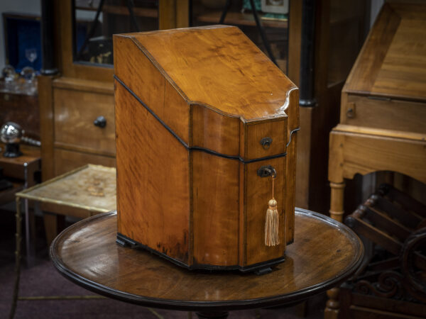 Satinwood Knife Box on table